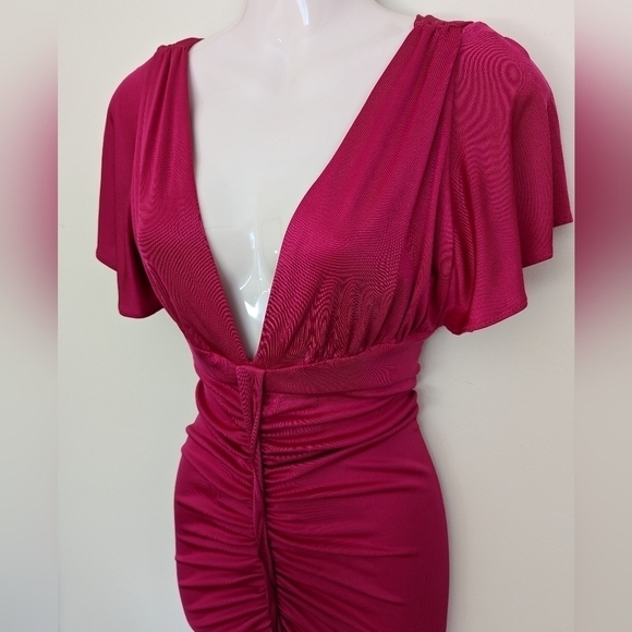 MARCIANO hot pink ruched dress xs - Picture 5 of 9